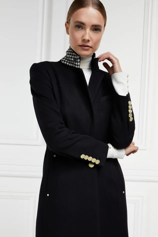 Holland Cooper Full Length Regency Coat Soft Black Women Tailoring