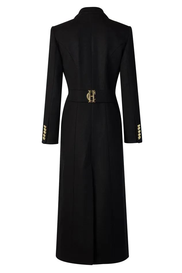Holland Cooper Full Length Regency Coat Soft Black Women Tailoring