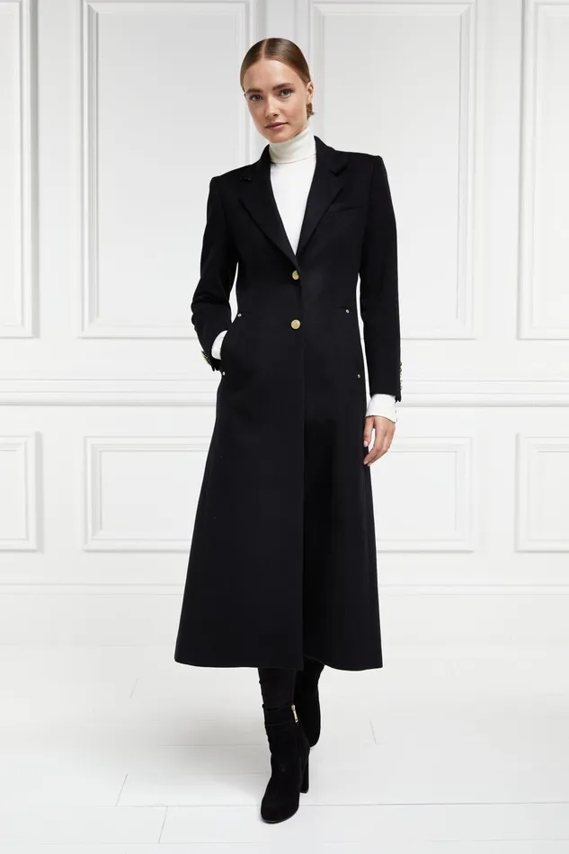 Holland Cooper Full Length Regency Coat Soft Black Women Tailoring