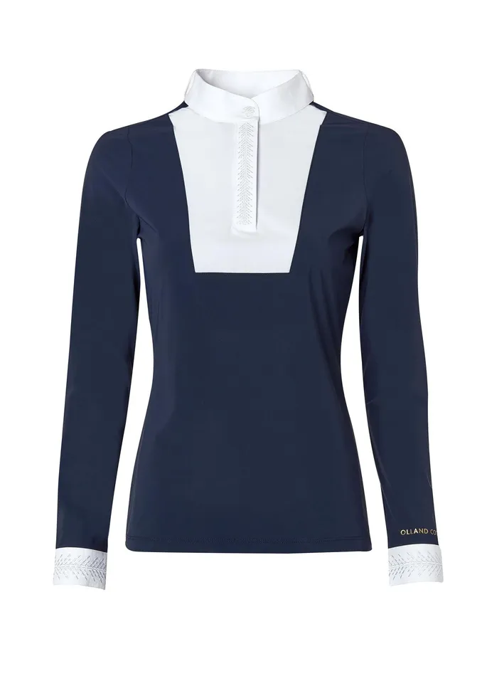 Holland Cooper Gatcombe Long Sleeve Show Shirt Ink Navy Women Base Layers Holland Cooper Gatcombe Long Sleeve Show Shirt Ink Navy Women Base Layers