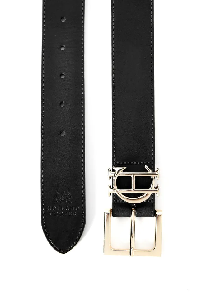 Holland Cooper HC Classic Logo Belt Black Women Belts Holland Cooper HC Classic Logo Belt Black Women Belts