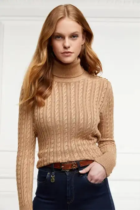 Holland Cooper HC Slim Logo Belt Tan Women Belts Holland Cooper HC Slim Logo Belt Tan Women Belts