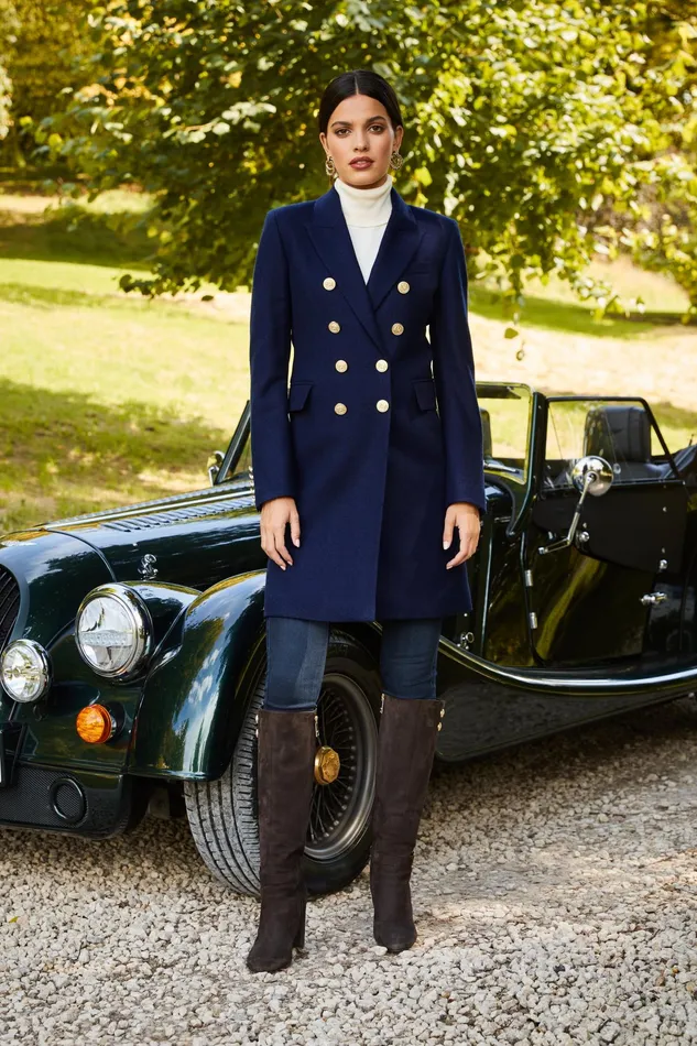 Holland Cooper Knightsbridge Coat Navy Women Tailoring