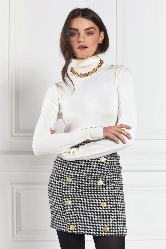 Holland Cooper Knightsbridge Skirt Houndstooth Women Tailoring