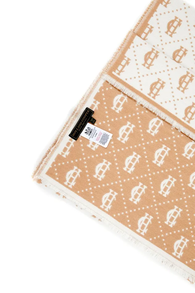 Holland Cooper Lightweight Monogram Scarf Camel Cream Men Scarves Holland Cooper Lightweight Monogram Scarf Camel Cream Men Scarves