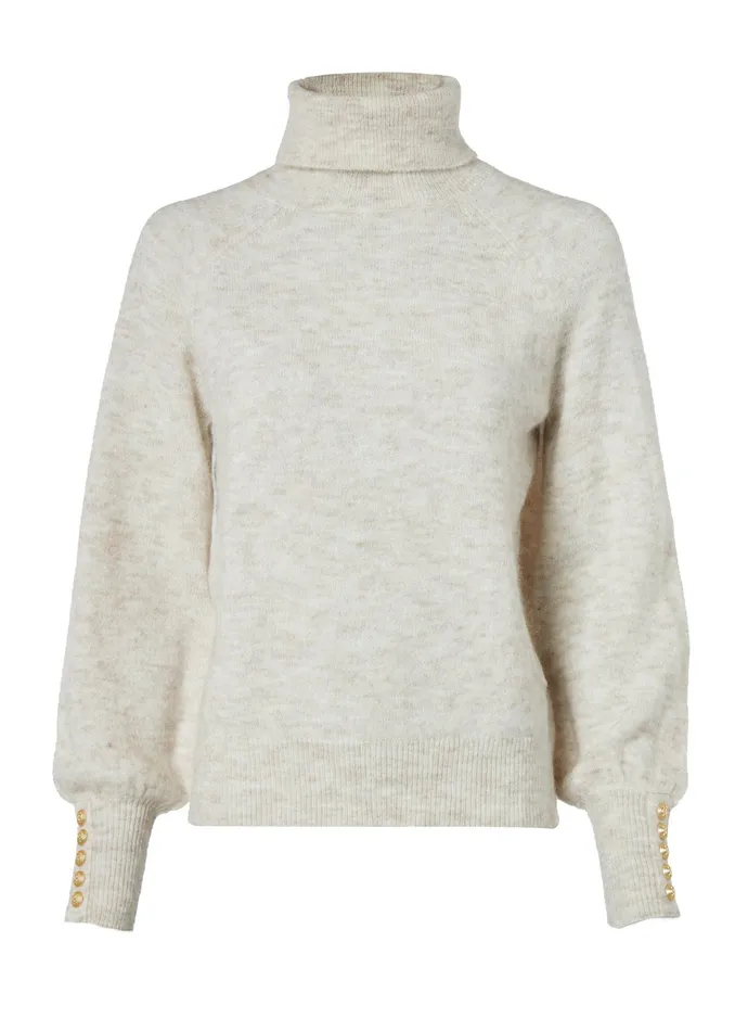 Holland Cooper Maisie Roll Neck Knit Barley Women Knitwear Holland Cooper Maisie Roll Neck Knit Barley Women Knitwear
