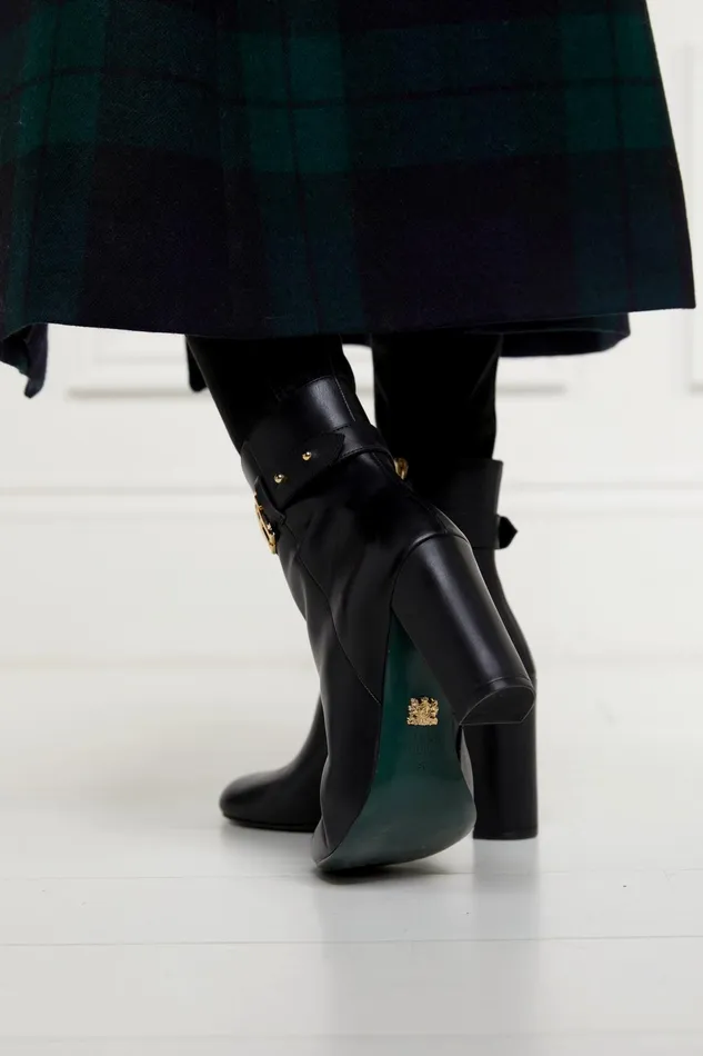 Holland Cooper Mayfair Ankle Boot Black Leather Women Boots Holland Cooper Mayfair Ankle Boot Black Leather Women Boots