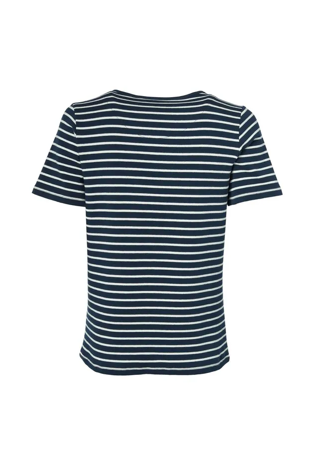 Holland Cooper Padstow Crew Neck Tee Ink Navy Natural Stripe Women Tees Holland Cooper Padstow Crew Neck Tee Ink Navy Natural Stripe Women Tees