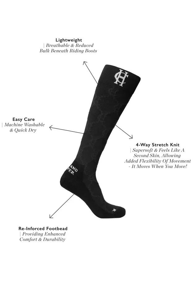 Holland Cooper Riding Sock Black Women Riding Socks