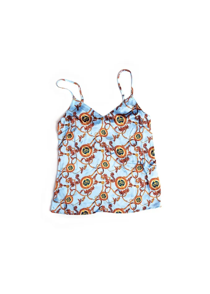 Holland Cooper Silk Camisole Sky Blue Women Sleepwear