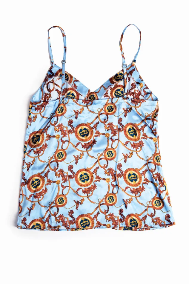 Holland Cooper Silk Camisole Sky Blue Women Sleepwear