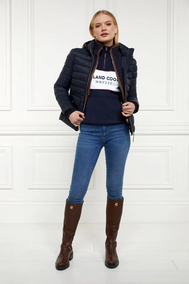 Holland Cooper Sporting Heritage Zip Henley Ink Navy Women Henley Holland Cooper Sporting Heritage Zip Henley Ink Navy Women Henley