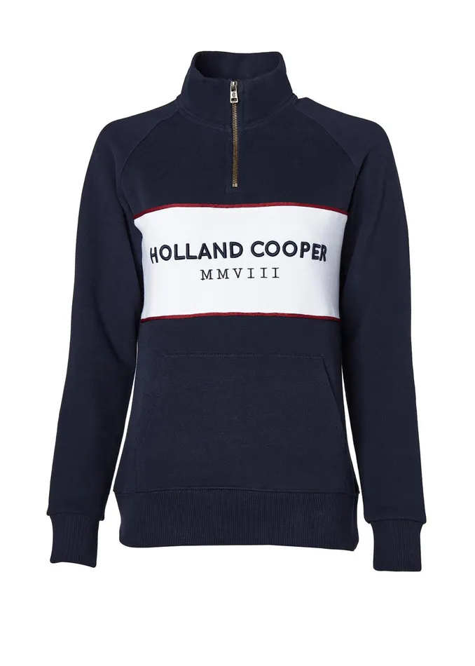 Holland Cooper Sporting Heritage Zip Henley Ink Navy Women Henley Holland Cooper Sporting Heritage Zip Henley Ink Navy Women Henley