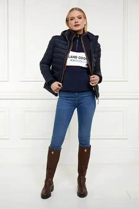 Holland Cooper Sporting Heritage Zip Henley Ink Navy Women Henley Holland Cooper Sporting Heritage Zip Henley Ink Navy Women Henley