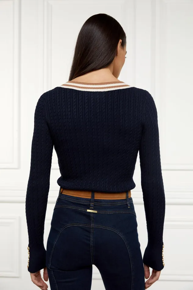 Holland Cooper Zoe Knit Ink Navy Women Knitwear Holland Cooper Zoe Knit Ink Navy Women Knitwear