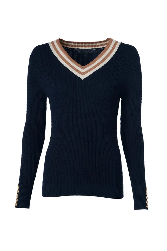 Holland Cooper Zoe Knit Ink Navy Women Knitwear Holland Cooper Zoe Knit Ink Navy Women Knitwear