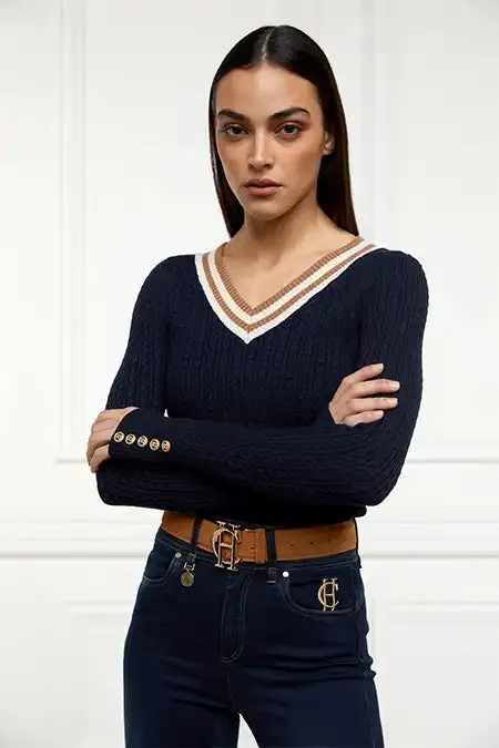 Holland Cooper Zoe Knit Ink Navy Women Knitwear Holland Cooper Zoe Knit Ink Navy Women Knitwear