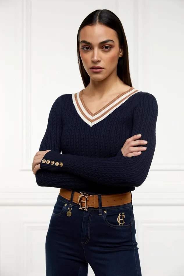 Holland Cooper Zoe Knit Ink Navy Women Knitwear Holland Cooper Zoe Knit Ink Navy Women Knitwear
