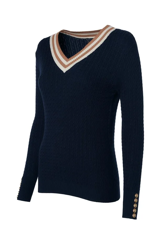 Holland Cooper Zoe Knit Ink Navy Women Knitwear Holland Cooper Zoe Knit Ink Navy Women Knitwear