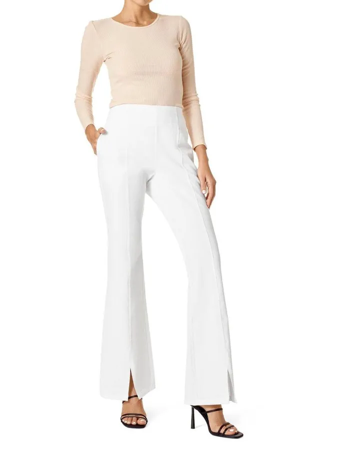 Hue HiRise Chambray Flare White Women Flare