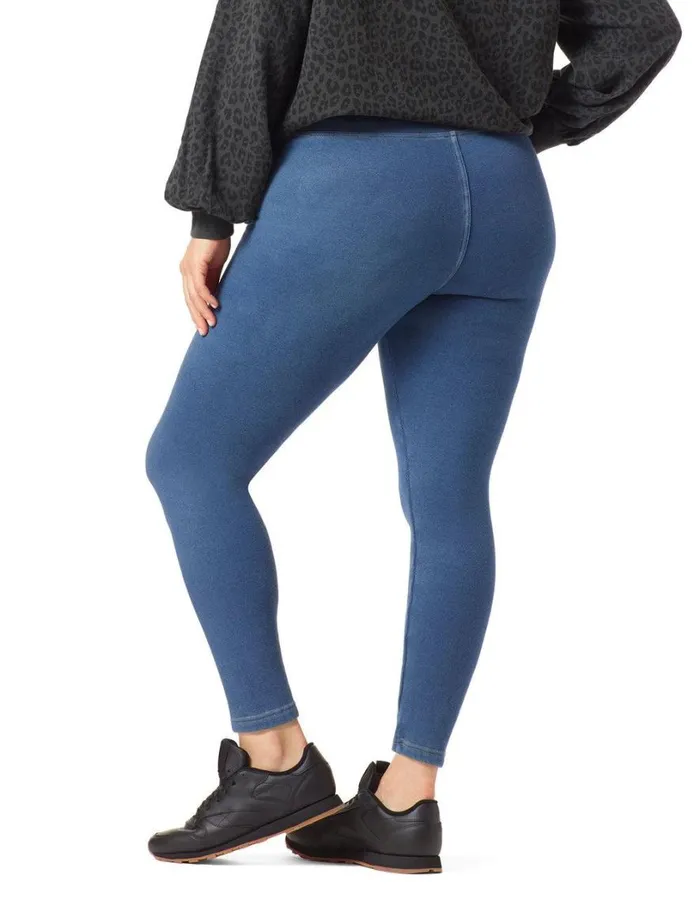 Hue Plush Lined Denim Legging Medium Wash Women Skinny