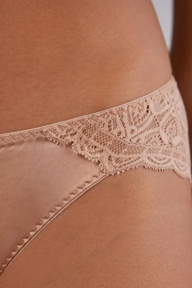 Intimissimi Bikini Panties Women Silk And Lace Briefs Natural 163i 8211 Satin Pink