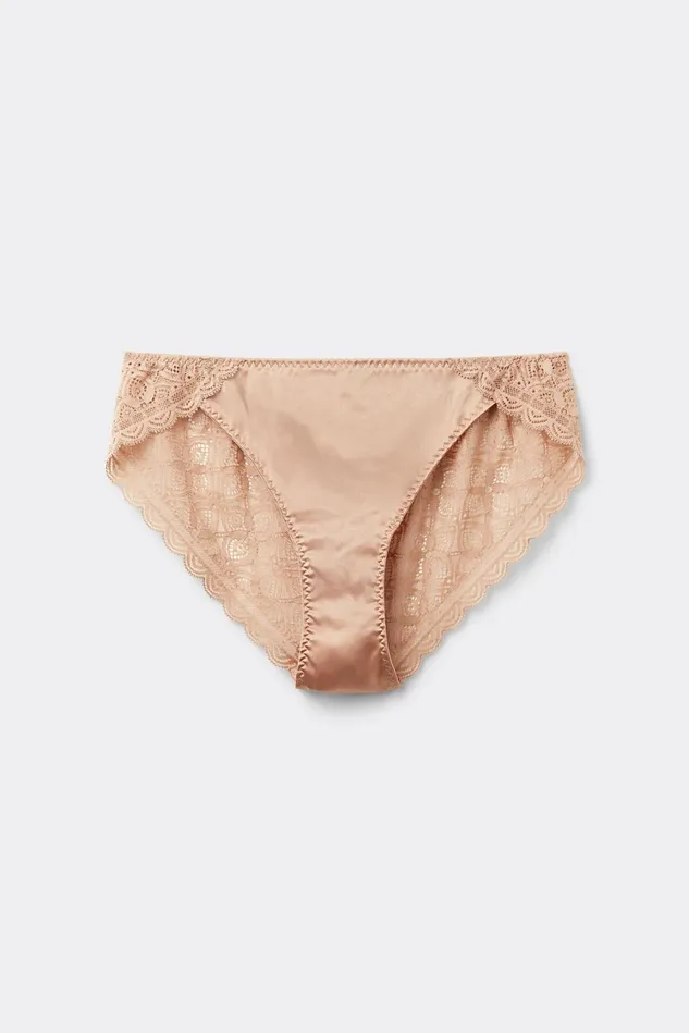 Intimissimi Bikini Panties Women Silk And Lace Briefs Natural 163i 8211 Satin Pink