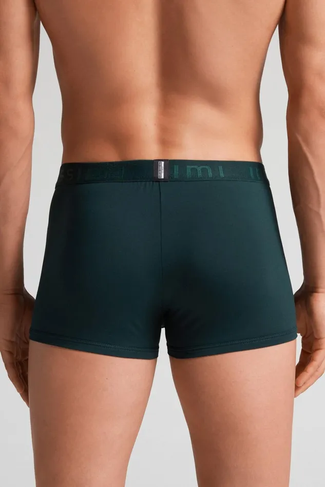 Intimissimi Boxers Men Microfiber Logo Boxer Shorts Green 132j 8211 Verde Scuro