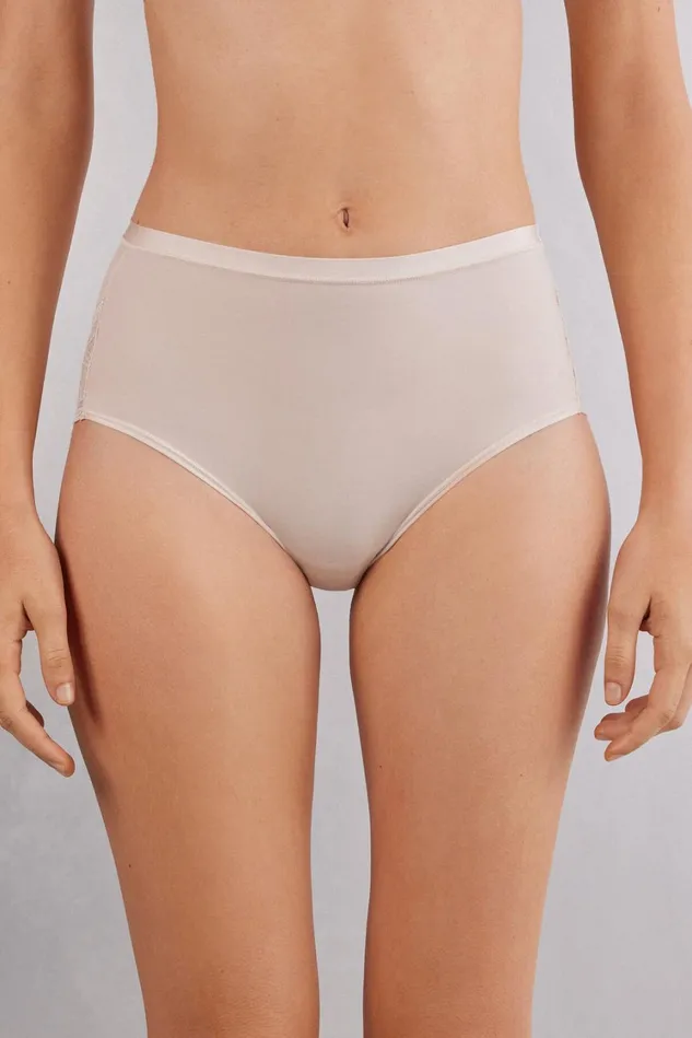 Intimissimi Boyshorts and Hipsters Women High Waist Panties In Ultralight Microfiber With Lace Natural 2280 8211 Avorio Crema Intimissimi Boyshorts and Hipsters Women High Waist Panties In Ultralight Microfiber With Lace Natural 2280 8211 Avorio Crema