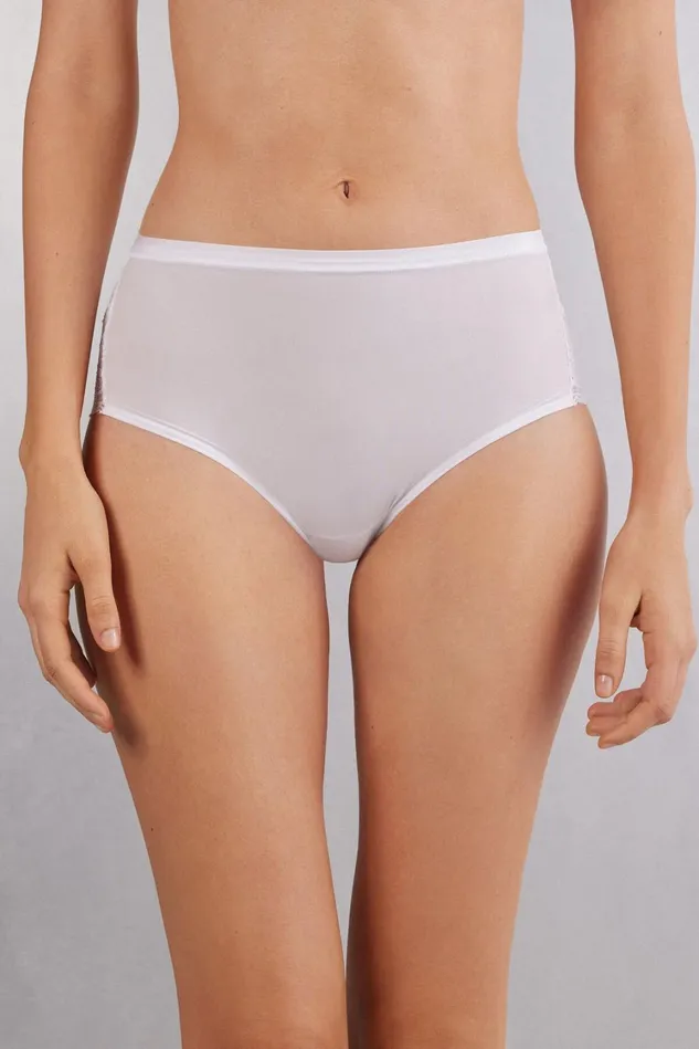Intimissimi Boyshorts and Hipsters Women High Waist Panties In Ultralight Microfiber With Lace White 001 8211 White Intimissimi Boyshorts and Hipsters Women High Waist Panties In Ultralight Microfiber With Lace White 001 8211 White