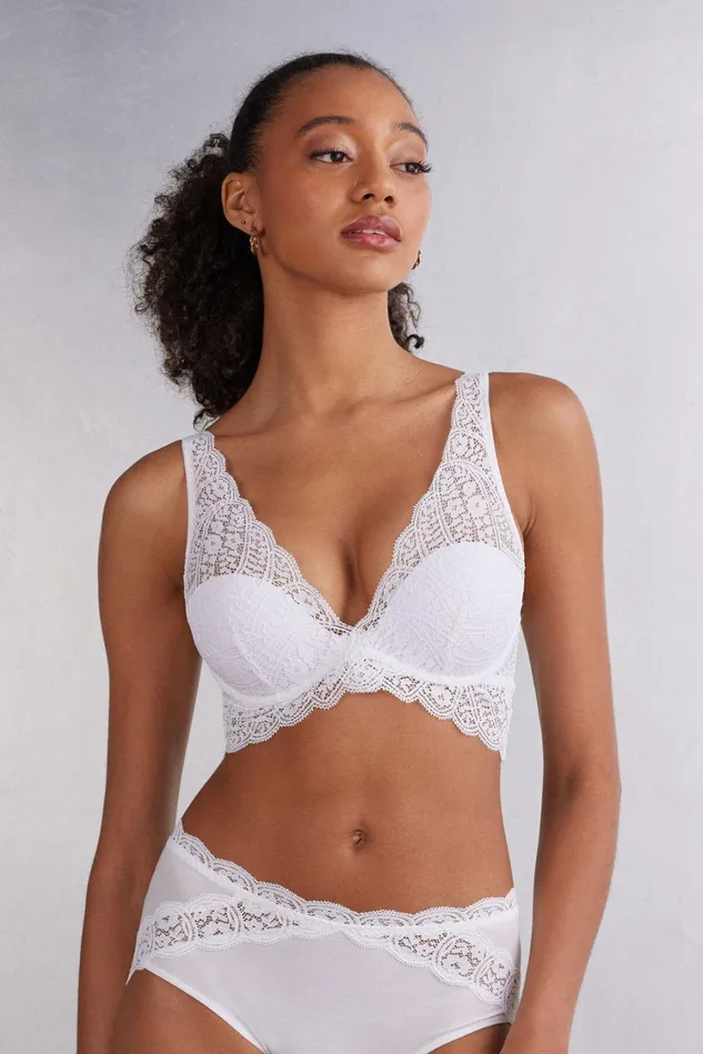 Intimissimi Bralette Women Flower Paisley Asia Balconette Bra White 001 8211 White Intimissimi Bralette Women Flower Paisley Asia Balconette Bra White 001 8211 White