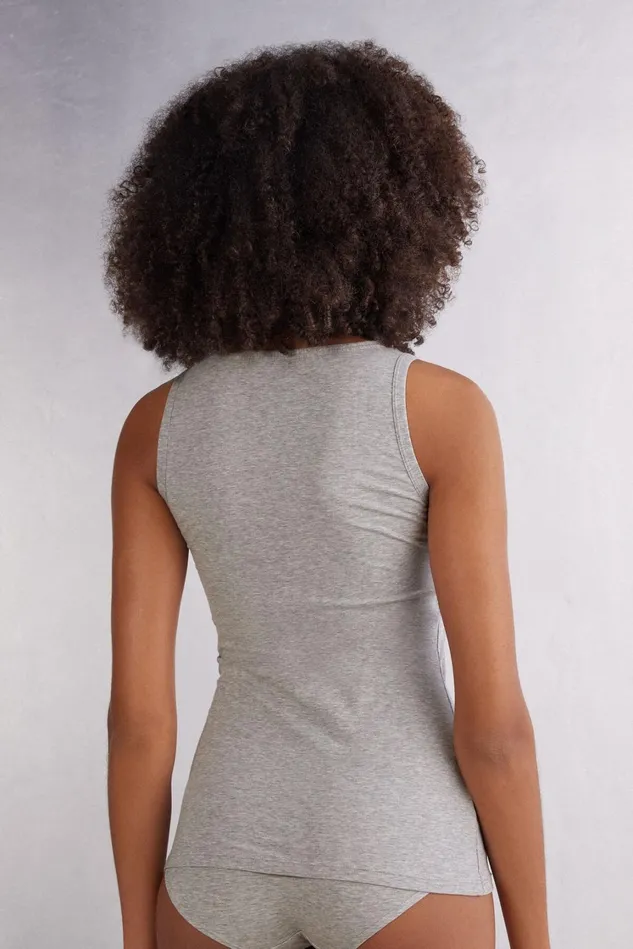 Intimissimi Camisoles Tank Tops Women Cotton Tank Top Grey 031 8211 Light Heathered Grey
