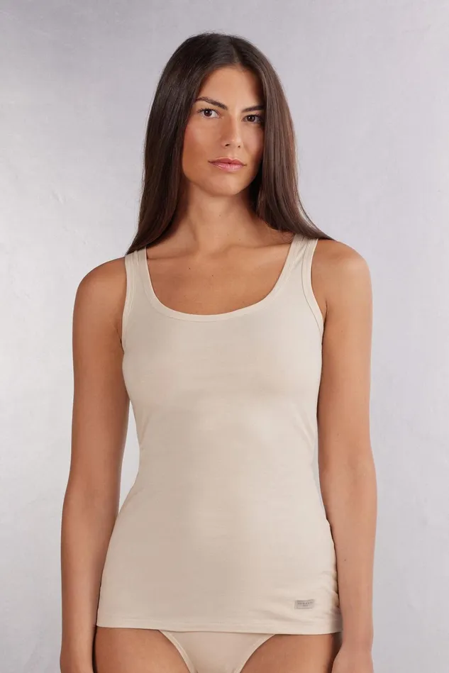 Intimissimi Camisoles Tank Tops Women Cotton Tank Top Natural 2280 8211 Avorio Crema Intimissimi Camisoles Tank Tops Women Cotton Tank Top Natural 2280 8211 Avorio Crema