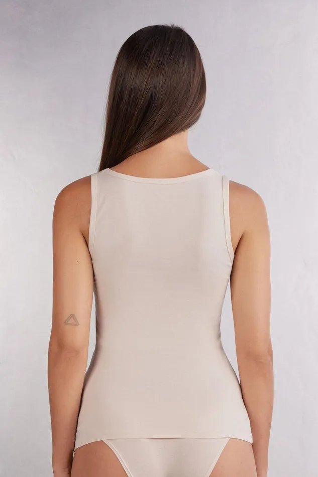 Intimissimi Camisoles Tank Tops Women Cotton Tank Top Natural 2280 8211 Avorio Crema