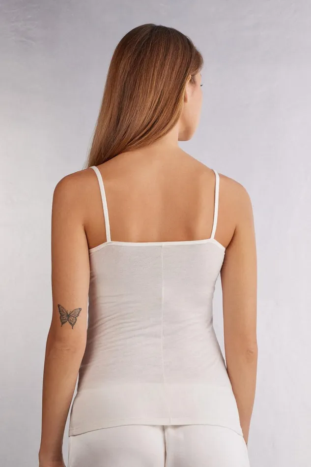 Intimissimi Camisoles Tank Tops Women Modal Ultralight Cashmere Blend Top With Lace Ivory 231i 8211 Vanilla