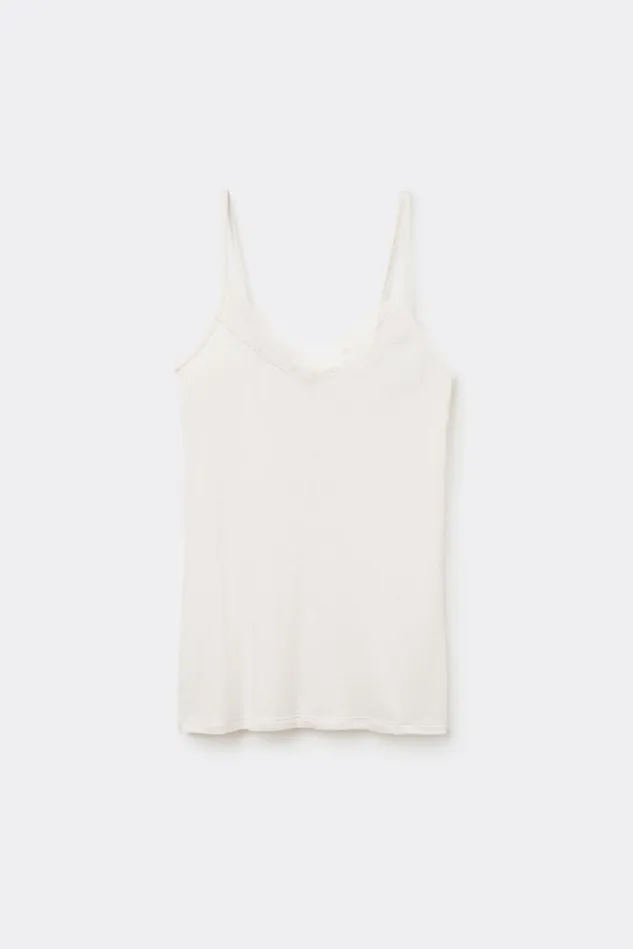 Intimissimi Camisoles Tank Tops Women Modal Ultralight Cashmere Blend Top With Lace Ivory 231i 8211 Vanilla