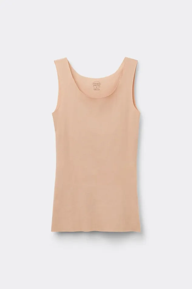 Intimissimi Camisoles Tank Tops Women Raw Edge Round Neck Cotton Tank Top Natural 044 8211 Honey Soft Beige