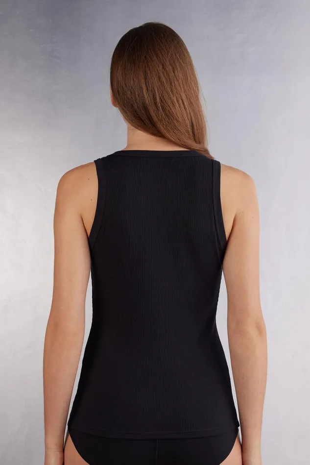 Intimissimi Camisoles Tank Tops Women Ribbed Tank Top In Superior Cotton 019 8211 Black