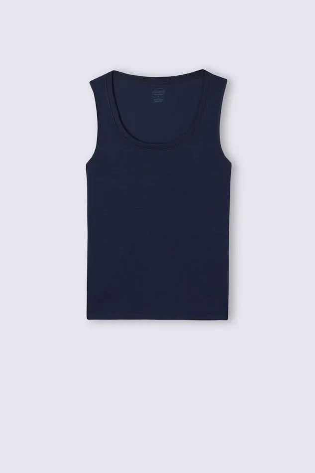 Intimissimi Camisoles Tank Tops Women Wool and Cotton Tank Top Blue 1467 8211 Intense Blue