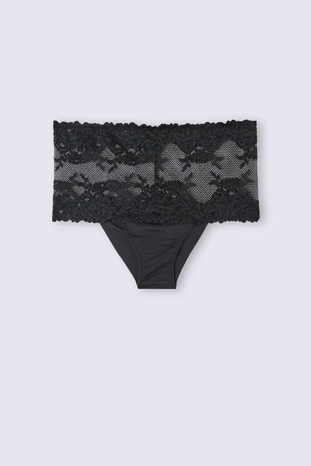 Intimissimi HighWaisted Briefs Women Pretty Flowers Hipster Brazilian Black 019 8211 Black