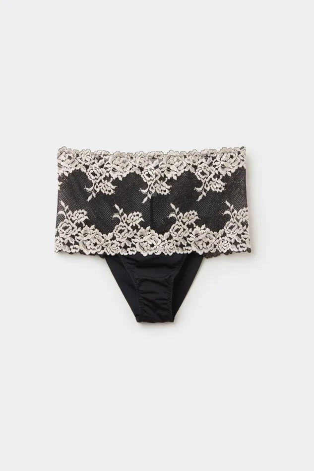 Intimissimi HighWaisted Briefs Women Pretty Flowers Hipster Brazilian Multicolor 9887 8211 Blackivory