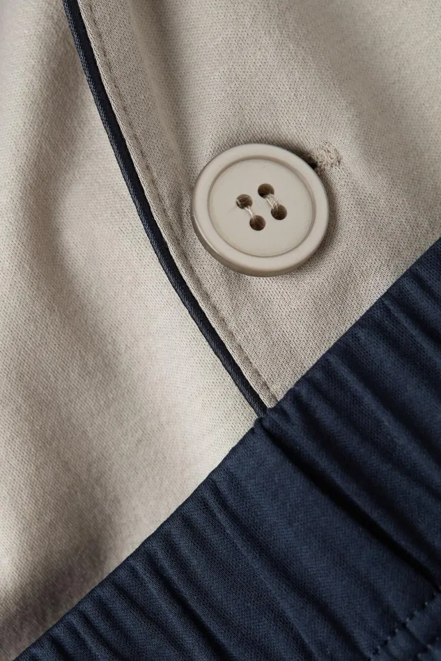 Intimissimi Long Pajamas Men Double Breasted Full Length Cotton Pajamas Blue 506j 8211 Pearl Grey