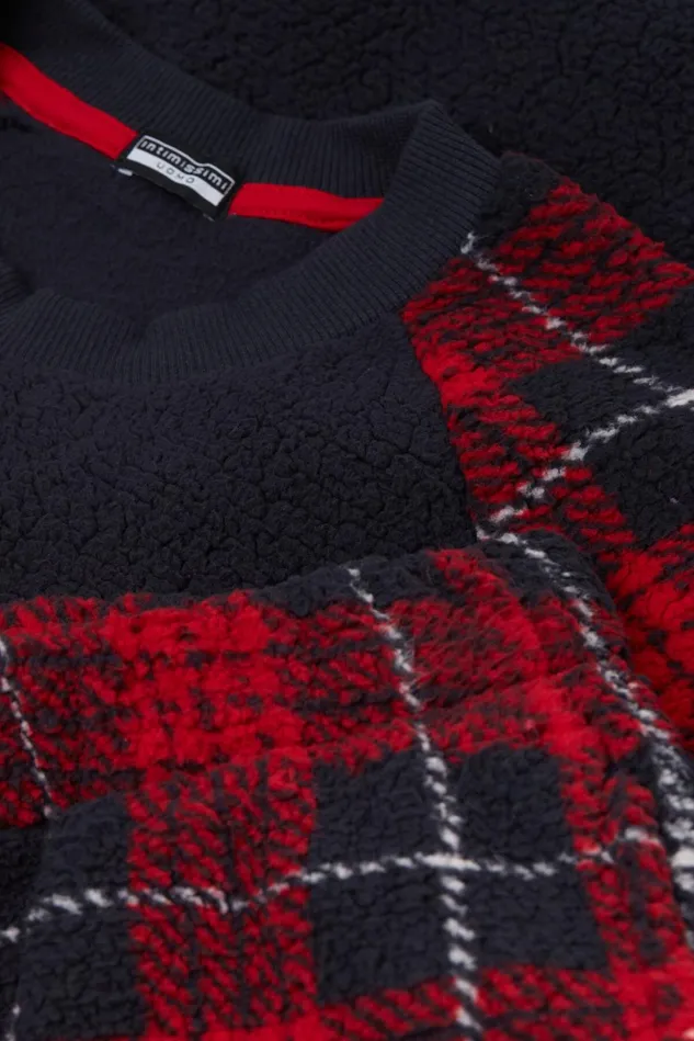 Intimissimi Long Pajamas Men Red Tartan Polar Fleece Full Length Pajamas Blue 754j 8211 Stampa Tartan Rosso