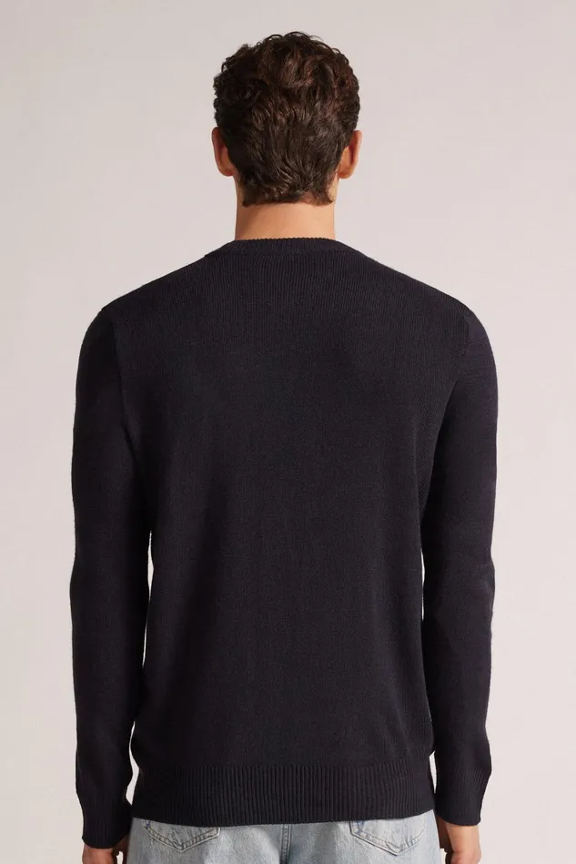 Intimissimi Long Sleeve Tops Men Christmas Reindeer Sweatshirt With Target Blue 800 8211 Blu Notte