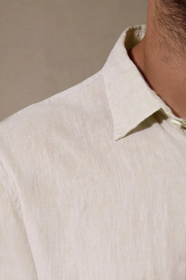 Intimissimi Long Sleeve Tops Men Linen And Cotton Shirt Natural 917i 8211 Linen White