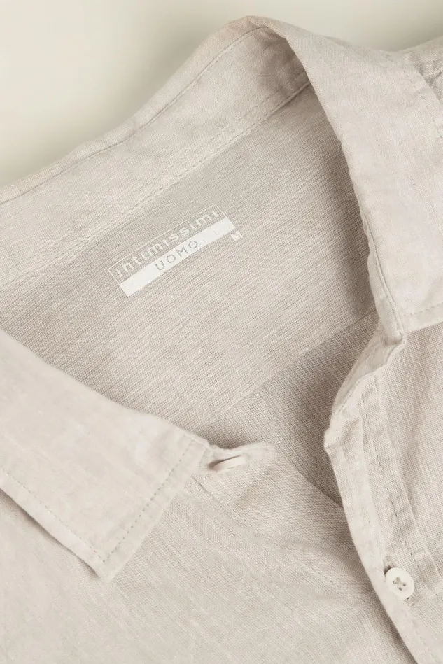 Intimissimi Long Sleeve Tops Men Linen And Cotton Shirt Natural 917i 8211 Linen White