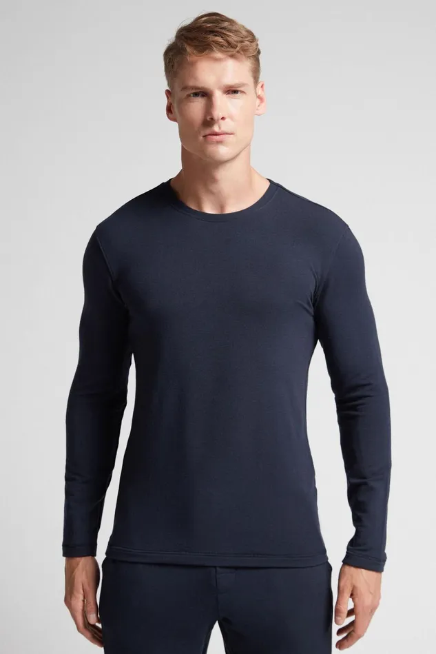 Intimissimi Long Sleeve Tops Men LongSleeve ModalCashmere Top Blue 800 8211 Blu Notte Intimissimi Long Sleeve Tops Men LongSleeve ModalCashmere Top Blue 800 8211 Blu Notte