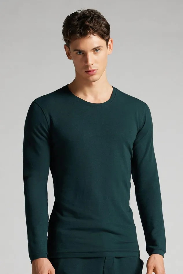 Intimissimi Long Sleeve Tops Men LongSleeve ModalCashmere Top Green 132j 8211 Verde Scuro Intimissimi Long Sleeve Tops Men LongSleeve ModalCashmere Top Green 132j 8211 Verde Scuro