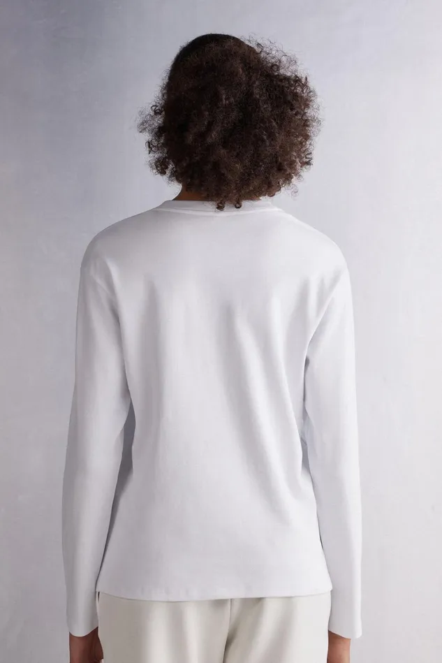 Intimissimi Long Sleeve Tops Women Long Sleeve Top In Cotton White 001 8211 White