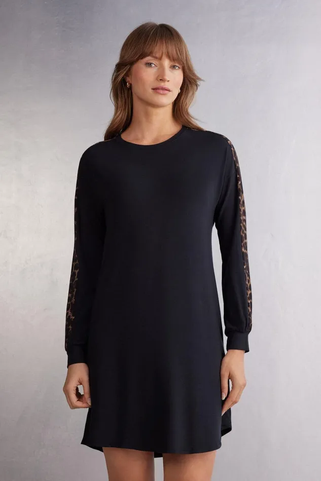 Intimissimi Nightdresses Women Luxurious Leopard Modal Nightshirt Black 774j 8211 Stampa Luxurious Leopardnero Intimissimi Nightdresses Women Luxurious Leopard Modal Nightshirt Black 774j 8211 Stampa Luxurious Leopardnero
